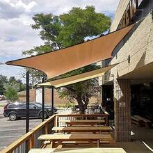 1pc Triangle Sun Shade Sail Outdoor Sun Shade Canopy Garden Yard Pool Sun Shade Fabric Awning - Khaki - View 1