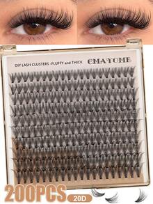 160/180/200pcs D-Curl Single Lash Extensions, Long-Lasting, Lightweight & Long, Suitable For Home DIY Beginners, Portable Travel Pack, Soft & Voluminous, Mixed Design, Enhances Eyes, Easy To Use, Perfect For Stage/Daily/Cosplay/Photography/DIY Eye Makeup - D - View 22