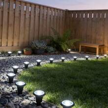 Enchanted Solar Underground Disk Stake Lights, Tiny Embedded Ground Spot LED Lighting, Waterproof Outdoor Lamp For Walkway, Lawn, Backyard Magical Night Scene Layout - Black - View 7