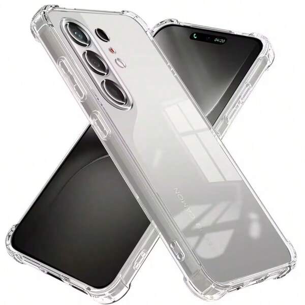 1PC Hot-Selling Premium Clear Transparent Sound-Transmitting Air Cushion Phone Case, INS Minimalist Naked-Like Texture High-Transparency TPU, No Print, Raised Camera Lens With Precise Cutouts, Four-Corner Airbags Full Coverage Shock Absorption Heat Dissipation Anti-Drop, Suitable For Commuting And Outdoor Use All Seasons, Independent Thickened Air Cushions At Four Corners For Strong Drop Buffering And All-Around Protection Against Bumps And Scratches, Compatible With CAMON/SPARK/POVA All Series, NOTE/Smart/GT Series, A/P/S All Series, Suitable For Hot 60i 4G/Hot 60/Note 60/Hot 12 Play/Spark 40/ Note 30/Spark 20 Pro/Spark Go 2025 And Other Series Phones