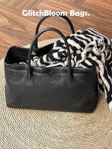 Women's Large Capacity Green Crocodile Embossed Tote Bag, 2026 New Style, High-End Luxury Niche Handbag - Black - View 4