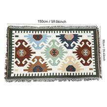 Multifunctional Bohemian Geometric Camping Blanket, Portable Waterproof Outdoor Picnic Mat, Reversible Tassel Throw, Suitable For Tents, Grass, Beach, Table Cover, Unique Design Travel Camping Accessory - Multicolor - View 6