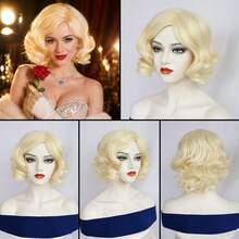 Women Retro Short Finger Wave Wig Multi Color Options High Temperature Synthetic Hair Breathable Mesh Cap Vintage Flapper Cosplay Wig For Retro Themed Party Halloween Carnival Costume Dress Up - Multicolor - View 18