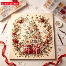 Christmas Pearl Diamond Painting Kit With Frame, Luxury Pearl Christmas Tree Diamond Art, Adult Christmas Pearl Bead Handmade Craft, Gemstone Diamond Sticker Home Wall Decor, Relaxing Creative Hobby - With Frame - View 4