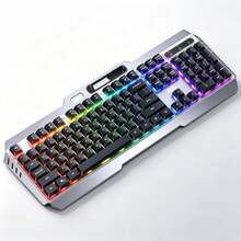 AOC Wired Gaming Keyboard Metal Panel Mechanical Feel Backlit Keyboard 26-Key Anti-Ghosting Waterproof Dustproof Full-Size Keyboard For Desktop Laptop Gaming Office Peripheral - View 3