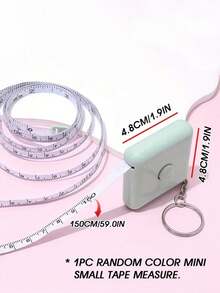 1 thước dây mini 59.06 inch đo cơ thể, thước đo may mặc vải đan thủ công tại nhà, thước rút hai thang đo, màu ngẫu nhiên - A - Xem 10