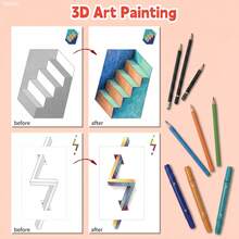 48 Lembar Halaman Mewarnai Ilusi Optik 3D, Cocok Untuk Pemula, Buku Aktivitas Seni Melatih Imajinasi Spasial, Tantangan Otak Penghilang Stres, Hadiah Kerajinan Melukis Untuk Anak-Anak dan Dewasa - MultiWarna - View 4