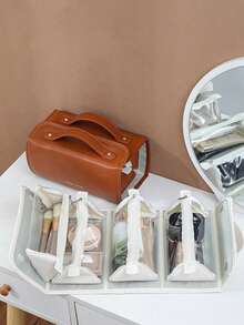 1pc Waterproof Foldable Detachable 4-In-1 Makeup Bag, Large Capacity Toiletry Bag For Women, Portable Travel Handheld Storage Bag - View 4