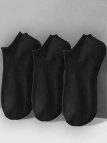 1/5/10/20 Pairs Women's Black/White/Grey Solid Color Socks, Soft & Breathable, Moisture-Wicking, Minimalist Versatile, Casual Daily Wear, Christmas Gift - Multicolor - View 6