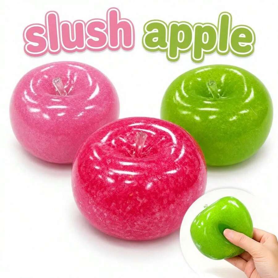 Boules Slushy / Pommes Slushy, Style Aléatoire Jouet à Presser Super Doux, Boule à Presser Texture Slushy Faite à la Main, Jouet à Presser Malleable TPR Transparent Rose Pailleté Brillant, Son Croustillant Soulagement du Stress Fruit à Presser, Jouet à Presser à Remontée Lente Soulagement du Stress, Convient aux Enfants Jouet Soulagement du Stress/Jouets Squishy/Squish/Squishy à Remontée Lente/Jouets Fidget