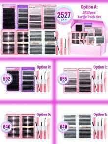 RITALASH 2527/ 592/655/640/384pcs Individual Lash Clusters Kit 4 Trays Volume Lashes With Lash Bond And Seal Lash Remover Lash Tweezer For Travel/Cosply/Daily Use For Beginner Waterproof Resuable Eyelash Extensions At Home - Black - View 10