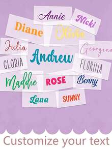 Customized Name Labels, Name Stickers, Personalized Stickers, Name Tags, Date Stickers, DIY Gifts, Handmade Crafts, Handwritten Font Stickers, Wedding Stickers, Gift Stickers. Customizable Holographic Name Stickers, Suitable For Water Bottles - Multicolor - View 4