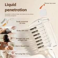 Transparent Hair Comb With Built-In Liquid Reservoir, Can Hold Hair Oil For Even Distribution, Ergonomic Handle For Comfortable Grip, Convenient And Practical Tool For Daily Home Hair Care - Multicolor - View 6