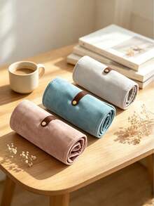 Túi đựng trang sức du lịch bằng nhung cuộn có cửa sổ trong suốt, túi lưu trữ nhung gấp gọn với ngăn khóa kéo trong suốt, túi đựng nhiều ngăn di động cho dây chuyền & bông tai, túi đựng trang sức mini sang trọng cho du lịch và sử dụng hàng ngày, đồ dùng thiết yếu cho trường học - Nhiều màu - Xem 7
