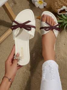 Bohemian Bow Knot Vacation - Red and White - View 2