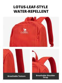 CAMEL CROWN Foldable Large Capacity Travel Backpack, Short Trip & Gym Storage Bag - Aurora Red - View 3