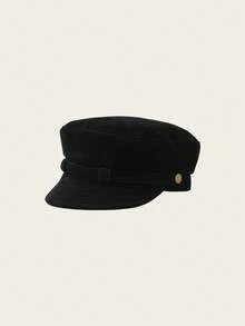 1 pieza Boina para mujer, estilo bohemio de fiesta casual retro de corte lindo y elegante, estilo callejero marino, unicolor, sombrero de copa plana, versátil para todas las estaciones, sombrero de pintor, gorra de newsboy de ante premium, adecuado para uso diario al aire libre, compras y viajes - Multicolor - Ver 3