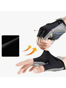 1 par de guantes de fitness antideslizantes de media dedo, guantes deportivos transpirables, guantes de entrenamiento de gimnasio unisex para ciclismo, levantamiento de pesas, yoga y entrenamiento de fitness - A - Ver 7