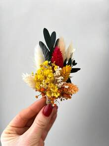1/4/8/12pcs Artificial Rabbit Tail Grass Small Bouquet, For Home Floral Arrangement Decor, Halloween Table Decoration, Aromatherapy Bouquet, Vase Decoration, Groom & Bride Boutonniere, Bridesmaid Gift, Birthday Gift, Gift Box Accent, Wedding Decoration, Suitable For Valentine's Day, Mother's Day, Thanksgiving, June Festival - Yellow - View 7