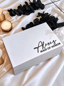 Personalized Groomsman Gift Box, Customized Magnetic Gift Box, Customized Wedding Gift Bag, Groomsman Invitation Box, Empty Wedding Gift Box, Suitable For Bridesmaid Gifts, Wedding Party - Multicolor - View 7