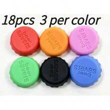 6/1pc Reusable Silicone Bottle Caps - Suitable For Beverage Bottles, Condiment Bottles, Vinegar Bottles - Leak-Proof, Durable, Practical And Colorful Beverage & Kitchen Storage Solution, Perfect For Back To School, Holiday Parties, Outdoor, - Multicolor - View 9