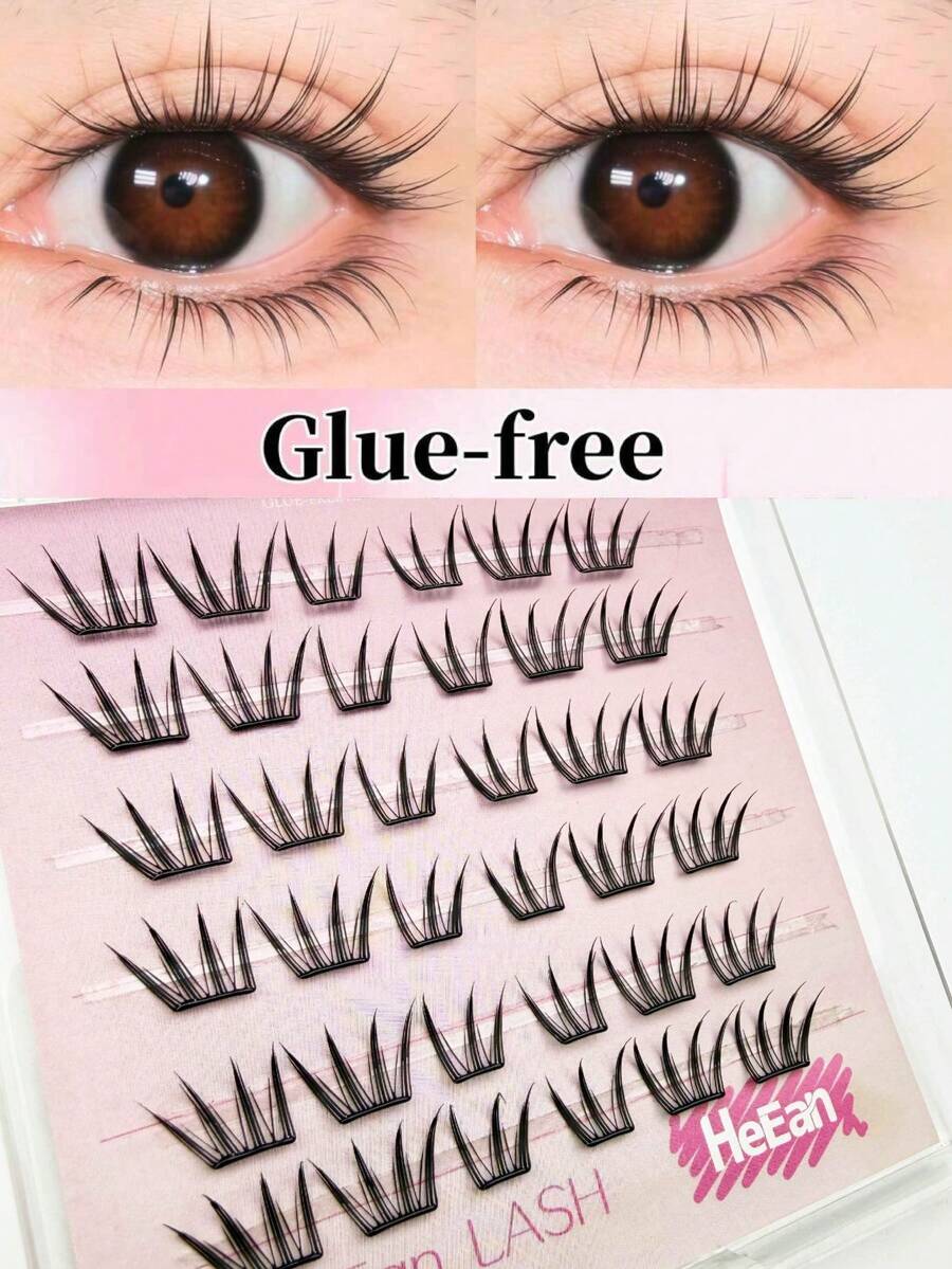 36 Clusters Self-Adhesive Eyelashes, No Glue Needed, Natural Look For Daily Travel & Light Makeup - View 1