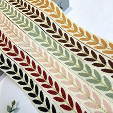 1PC 2Yards 2.5CM Wide Leaf Pattern Embroidered Ribbon, Suitable For Sewing, Handmade Crafts And Gift Wrapping Holiday Supplies - 2 Yards - View 1