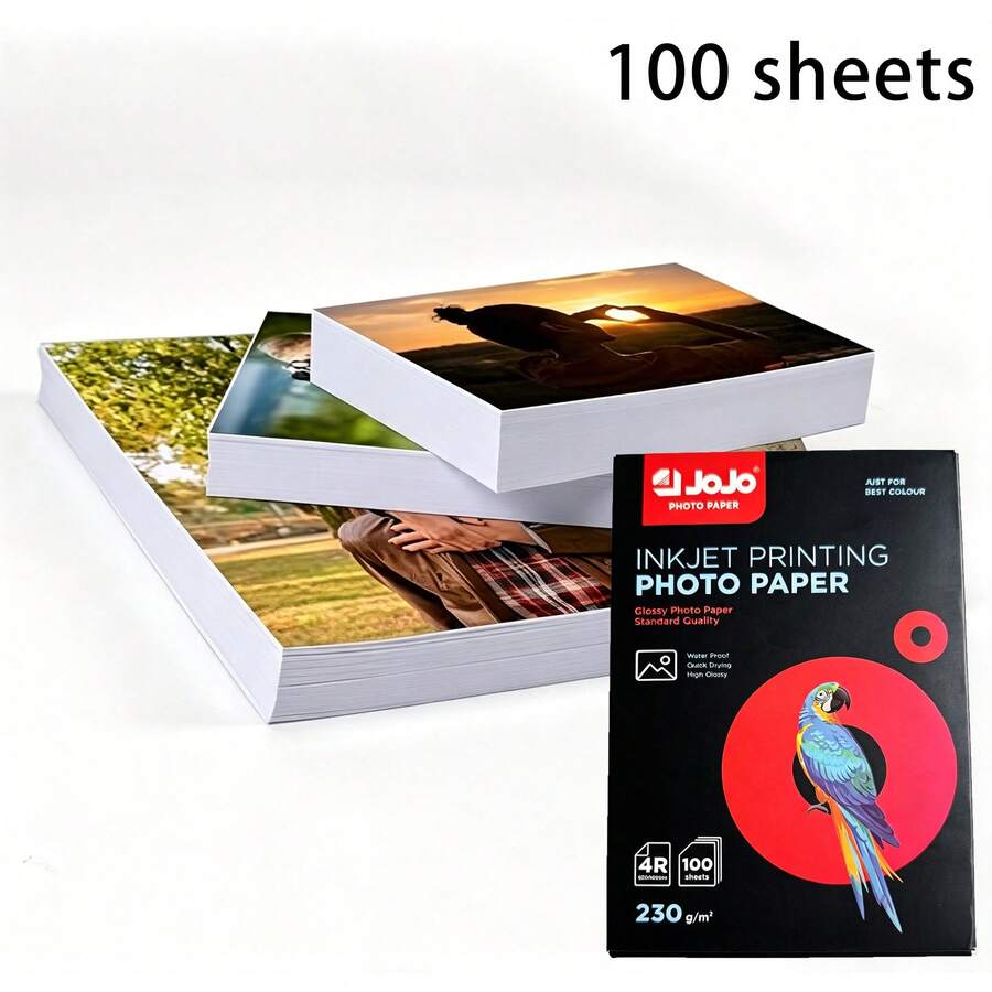 100pcs 4x6 Inch High Gloss High Definition Digital Camera Printing Paper 180g/200g/230g Multiple Weight Options DIY Photo Paper Single-Sided Printing High Gloss Printing High Definition Image Display Suitable For Inkjet Printers Suitable For Portraits, Landscapes, Art Photos And Multiple Scenes Suitable For Home, Restaurant, Office And Multiple Scenes - 100 - View 1