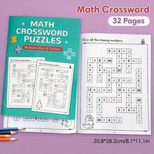 32-Page Math Puzzle Workbook, Fill-In-The-Blanks Within 20, Mental Math Addition Subtraction Multiplication Division, Brain Training Activity Book With Answers, Preschool Kindergarten Home Education Learning, Educational Back To School Gift - A - View 4