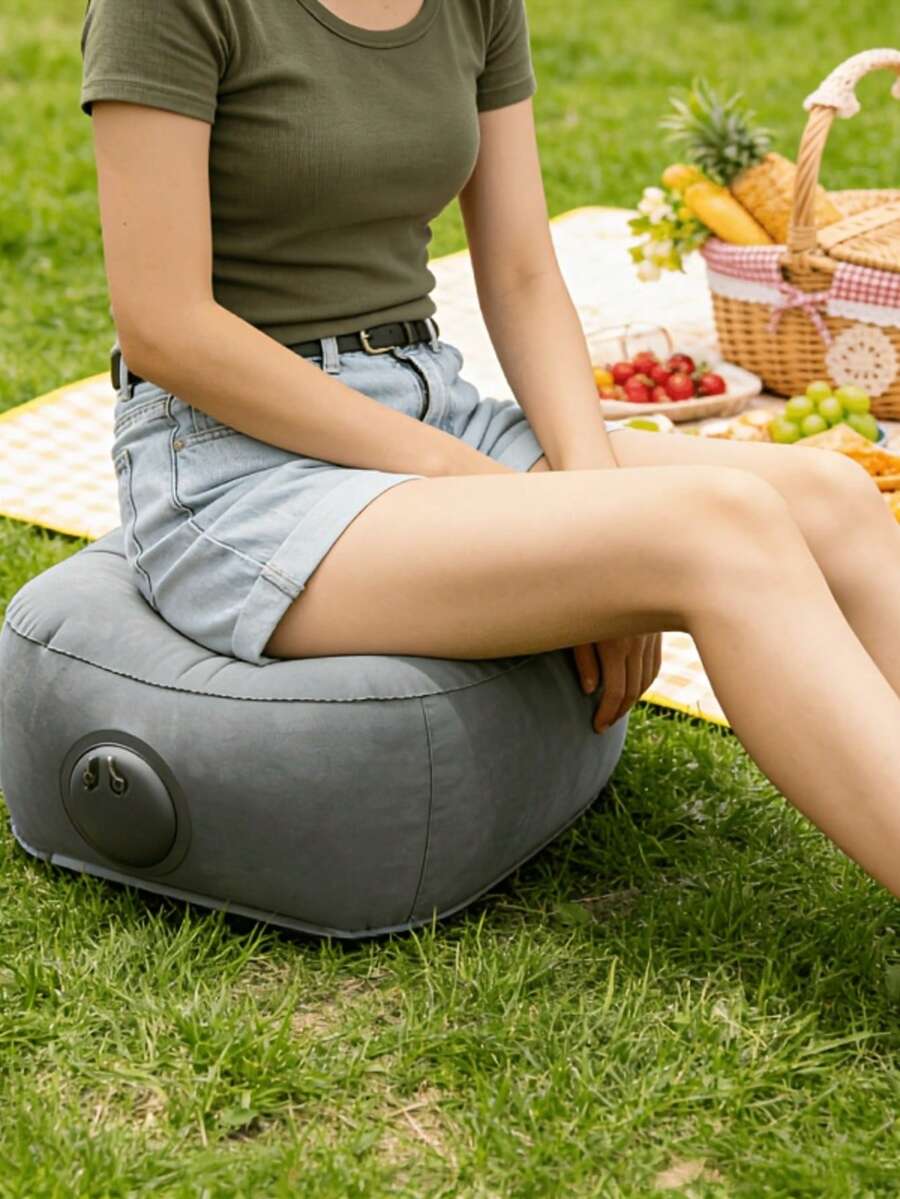 Portable Automatic Inflatable Leisure Chair, Foldable And Compact For Easy Carrying. Skin-Friendly Flocked Surface Material, Soft And Comfortable Seating, Supports Quick Inflation And Deflation. Suitable For Camping, Picnic, Beach Relaxation, Outdoor Fishing, Yard Leisure And Other Scenarios. Folds And Stores Without Taking Up Space When Not In Use, A Lightweight Chair For Outdoor Relaxation And Rest, Also Suitable For Temporary Indoor Use. - Multi-color - View 1