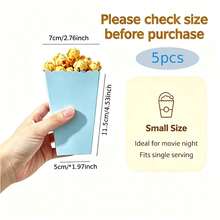 5/25/35/50pcs Blue Popcorn Boxes 5*7*11.5cm/1.97*2.76*4.53in Wave Edge Paper Snack Treat Boxes Birthday Party Favor Candy Containersd - Blue - View 14