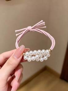 5/10pcs Pearl Hair Ties For Women, High Elasticity 4-Strand Hair Bands, Fresh Daily Hair Styling - Multicolor - View 13