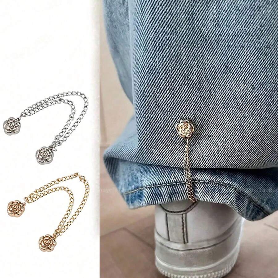 Magic Pants Cuffs Anti-Dragging Pants Too Long To Shorten Adjustment Buckle Fixed Clip Waist Buckle Dragging Pants Detachable Chain Magnetic Buckle Magnetic Buckle Chain - A - View 1