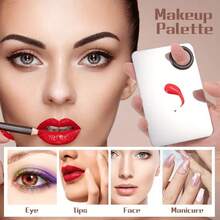 2-In-1 Makeup Palette With Scraper, Stainless Steel Foundation & Eyeshadow Mixing Palette, Suitable For Mixing, Nail Art And Cosmetic Storage - Multicolor - View 3