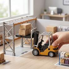 Rechargeable Remote Control And App-Controlled Toy Forklift With Lights, Sounds, Hook, And Trailer, Vehicles - Yellow - View 7