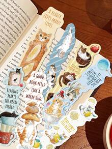 30pcs Watercolor Cat Paper Bookmarks-Hand-Painted Cute Kitty Page Markers, Aesthetic And Soothing Reading Accessories, Book Club Gifts & Presents For Cat Lovers - 30pcs/pack - View 5