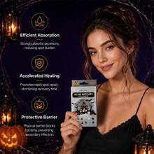 120pcs Halloween Gray Boxed Holiday Atmosphere Acne Concealer Patches, Witch Hazel Ingredient, Halloween Element Style, Clean Skin, Cover Blemishes - Halloween - View 4