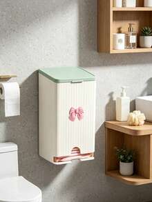 Light Luxury Wall-Mounted Tissue And Women'S Care Storage Set - Includes Lid, Storage Box, And Pads, Flip-Top Dust-Proof All-In-One Design With Multi-Functional Compartments, For Categorizing Toilet Paper, Sanitary Pads, And Underwear - Multicolor - View 8