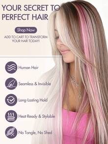I-Tip Hair Extensions 50pcs Real Human Hair Long Straight Hair Fusion Micro Ring Multi-Color Mermaid Color Heat Resistant Party Hair Pieces Halloween Christmas Music Festival Holiday Gift - SLavender - View 9