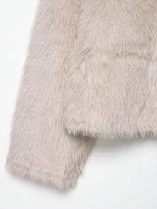 DEEKA Autumn/Winter New Women's European And American Style Fashion Minimalist Versatile Double-Sided Faux Fur Effect Jacket - Beige - View 7