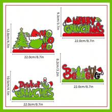 The Grinch 4/3pcs Christmas Table Decor Signs, Merry Christmas Decorative Signs, Christmas Tree Hanging Ornaments, Suitable For Christmas, Halloween, Birthday Party, Holiday Decoration And Photo Props, Gifts For Family And Adults - Multicolor - View 6