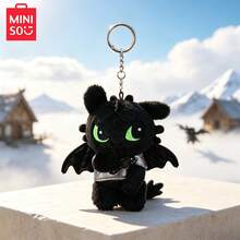 Miniso Toothless Plush Keychain, Cute Night Fury Stuffed Pendant, Backpack Decor Gift - Black - View 1