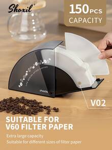 shoxil Acrylic Coffee Filter Paper Holder With Dustproof Cover, Coffee Filter Storage Container, Filter Paper Box, Capacity Of 150pcs Cone Or V-Shaped Filters - Filter Paper Box - View 10