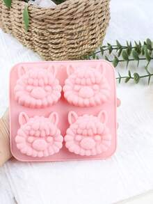 4-Cavity Cartoon Alpaca Silicone Mold 2 Pieces Set With Dropper, Easy Release, DIY Chocolate Jelly Pudding Baking Tool, Suitable For Handmade Baking, Chocolate Making, Cake Decoration, Handmade Soft Candy, Home Baking - Multicolor - View 7