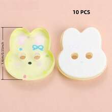 10/16/24/32/40 PCS 1.4cm Cute Jelly Color Cartoon Rabbit Shape Two-Hole All-Season Buttons, Suitable For Clothing Accessories, Dresses, Jackets, Shirts, Knitted Sweaters DIY Accessories, Dolls, Phone Case Decorations - Bunny Shape - View 19