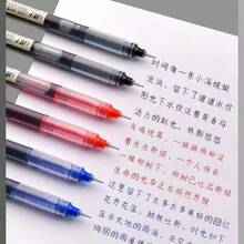 10pcs Direct Liquid Quick-Dry Ballpoint Pens, 0.5mm Black, Blue, Red, Student Exam Practice Homework Neutral Pens, School Office Writing Stationery, Direct Liquid Quick-Dry Neutral Pen Set, Smooth Writing Without Ink Interruption. Large Capacity Ink Cartridge Design, Quick-Dry Ink No Smudging, No Bleeding Through Paper. Round Barrel Comfortable Grip, 14cm Portable Size, Back To School Season Recommended, Back To School Season Recommended, Practice Pen, Signature Pen - Multicolor - View 3