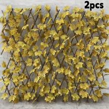 Limited Time Discount Retractable Faux Greenery Hedge Fence, Artificial Ivy Grape Maple Leaf Expandable Wooden Trellis Privacy Shield For Balcony Railing Outdoor Fence Garden Terrace Wall Decoration - Fence - View 16