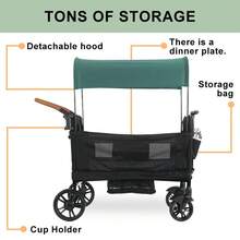 Multifunctional Camping Vehicle, Dual Push-Pull Mode Children's Camping Vehicle, Easy To Fold, Oversized Tires, Essential For Camping - 黑色 - 查看 10