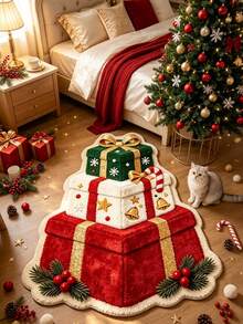 1 pieza Felpudo de regalo de 3 capas, Regalo de Navidad, Felpudo, Alfombra pequeña, Felpudo de bienvenida, Alfombra, Felpudo de piso, Felpudo exterior, Alfombra de cocina, Decoración del hogar, Felpudo de puerta principal, Alfombra de área, Felpudo exterior - Multicolor - Ver 3