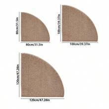 1pc Machine Washable Asymmetrical Half-Circle Wavy Edge Pineapple Ring (Faux Sisal) Doormat, TPR Non-Slip Bottom Home Decor Floor Mat, All-Season Versatile Creative Decorative Spring/Summer Carpet, Party Holiday Gift Non-Slip Foot Mat, Popular Party Gift Doormat, Best-Selling Entrance Mat - Camel - View 2